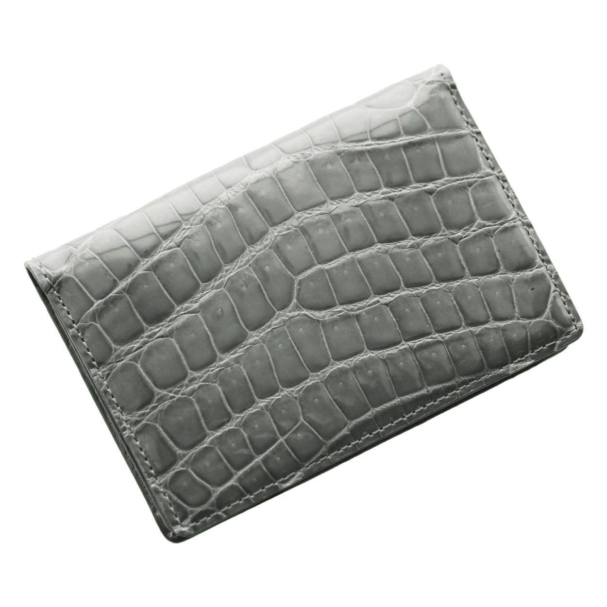 爆買＞名刺入れレディース 本革 クロコダイル シャイニング 無双仕立て
