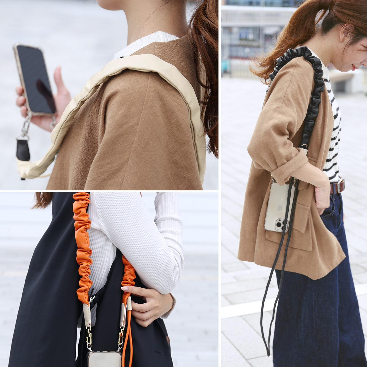 sankyo shokai（三京商会） スマホ ショルダーストラップ ギャザー