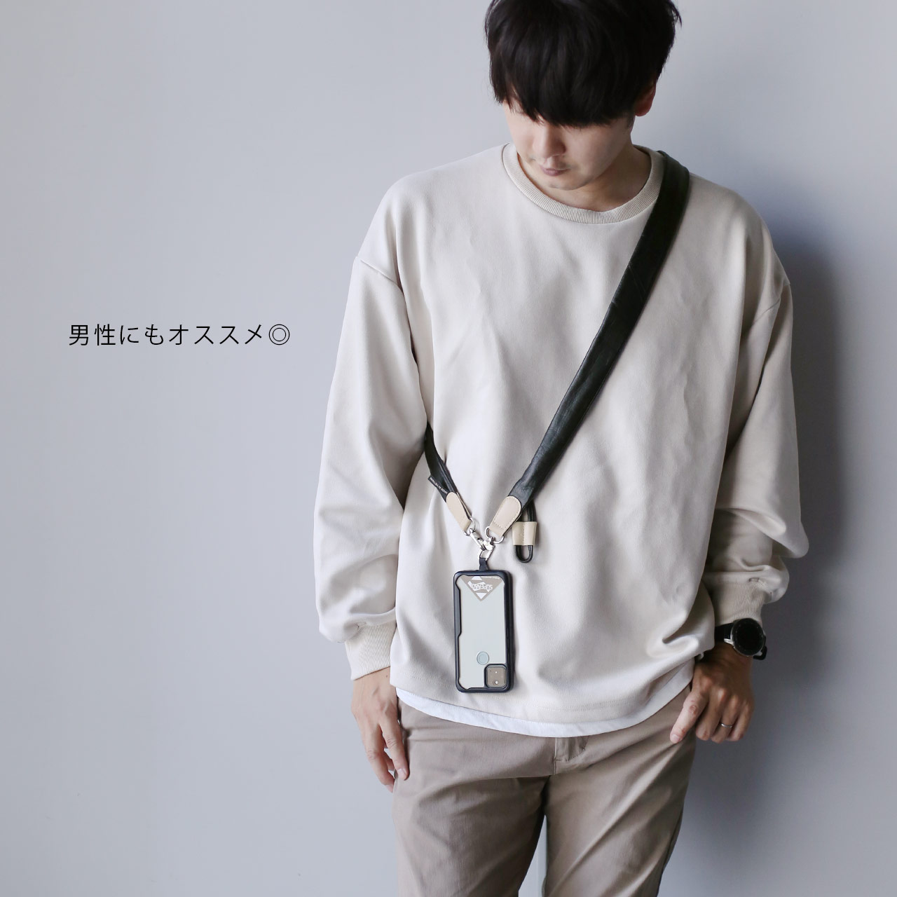 sankyo shokai（三京商会） スマホ ショルダーストラップ ギャザー