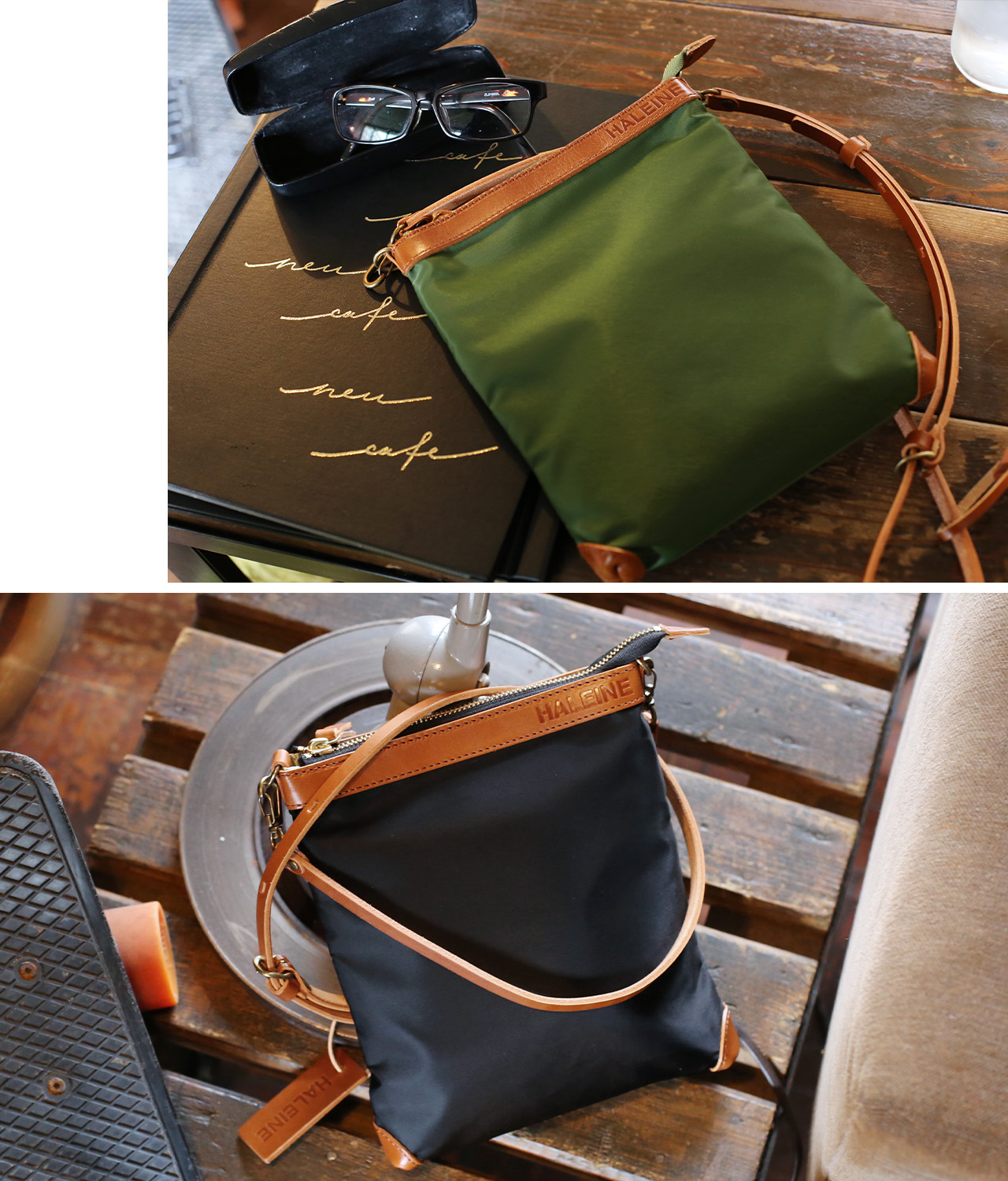 HALEINE（アレンヌ） ＜爆買＞サコッシュ ナイロン 縦型 ショルダー