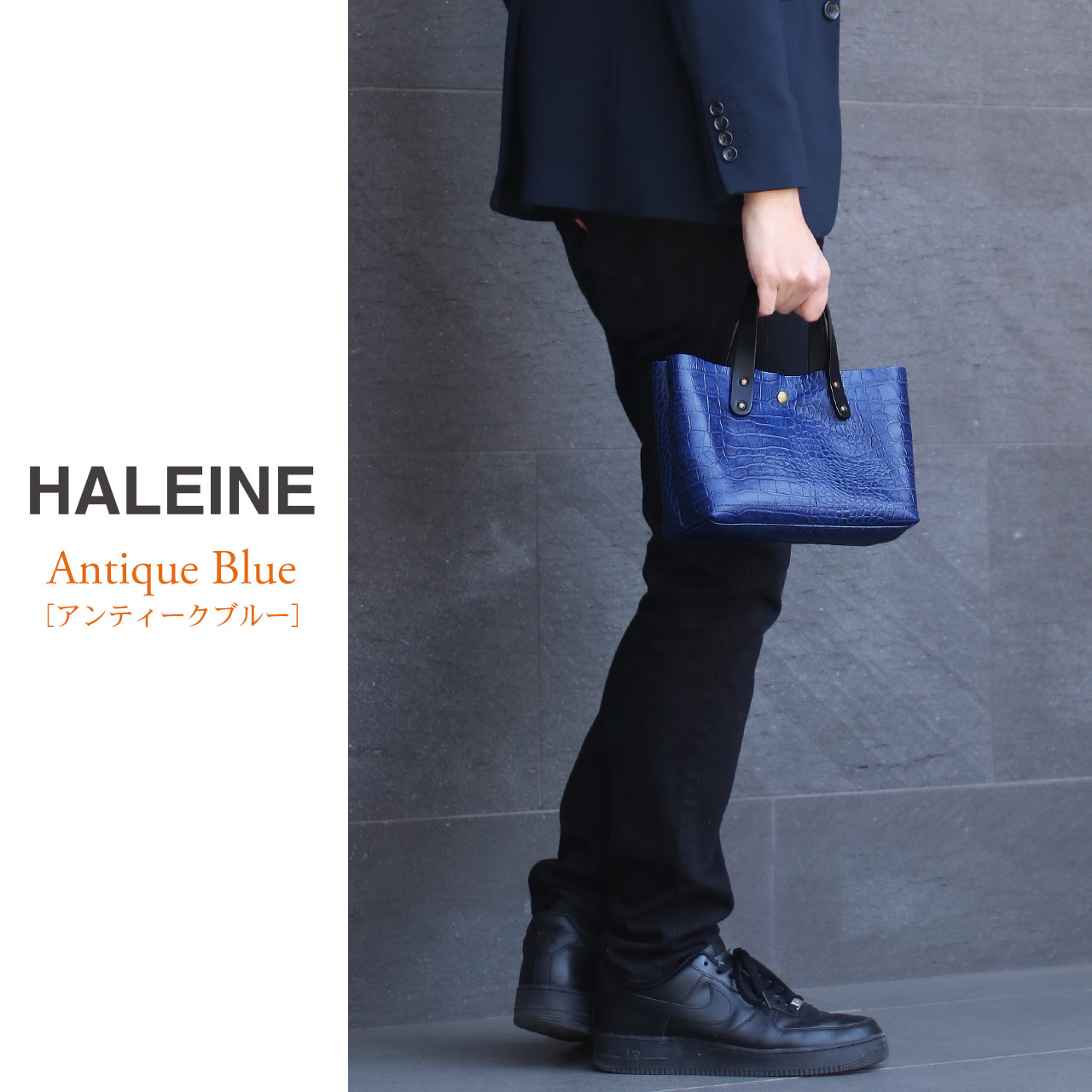HALEINE（アレンヌ） 小さいバッグ メンズ 牛革 日本製 ミニバッグ 黒