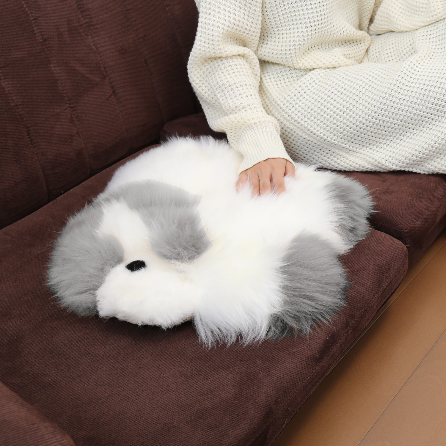 sankyo shokai（三京商会） ＜爆買＞ムートン 羊 ラグ モカ/ピンク