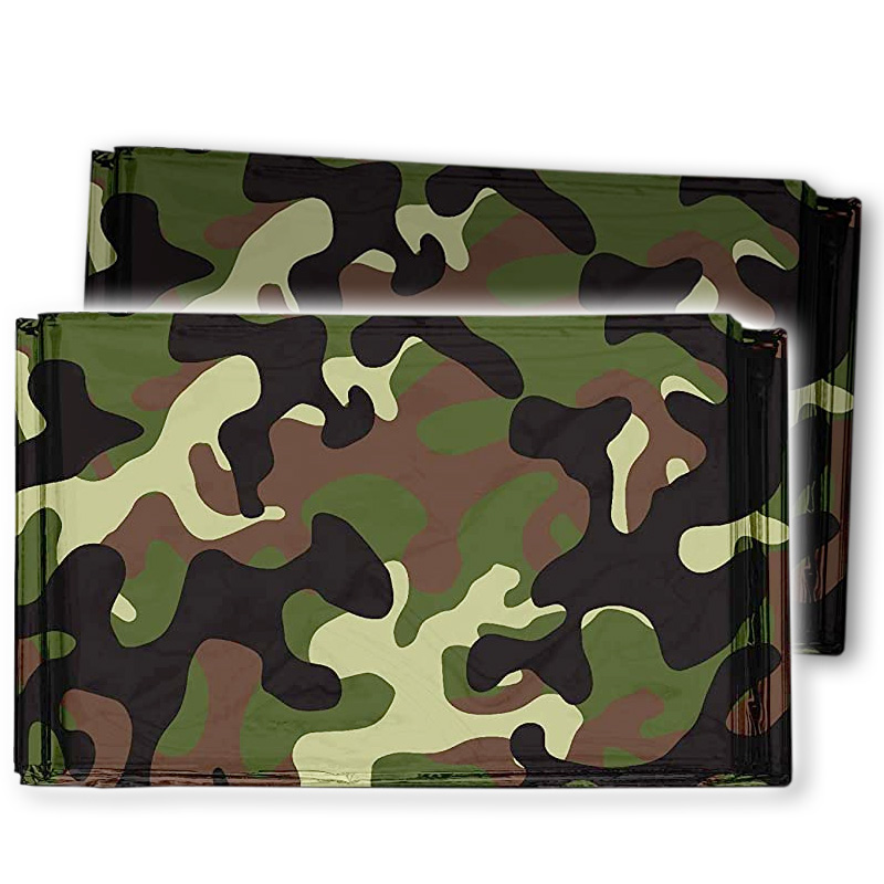 サバイバルシート 2枚セット 迷彩 防災 アルミシート エマージェンシー