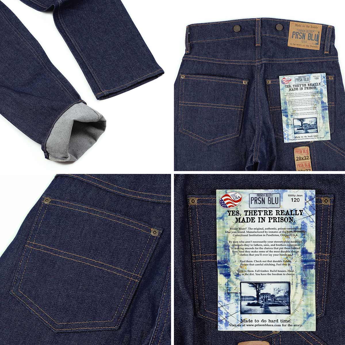PRISON BLUES（プリズンブルース） ワークジーンズ サスペンダーボタン