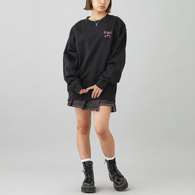 X-girl（エックスガール） X-girl FLAG BIG SWEAT TOP フラッグ ビッグ