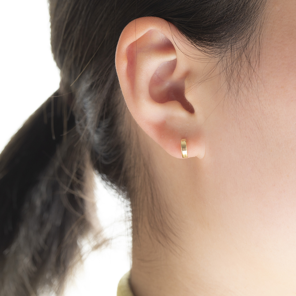 ジュエリーフィガロ ピアス K10 YG フープ ハーフフープ ピアス フープ