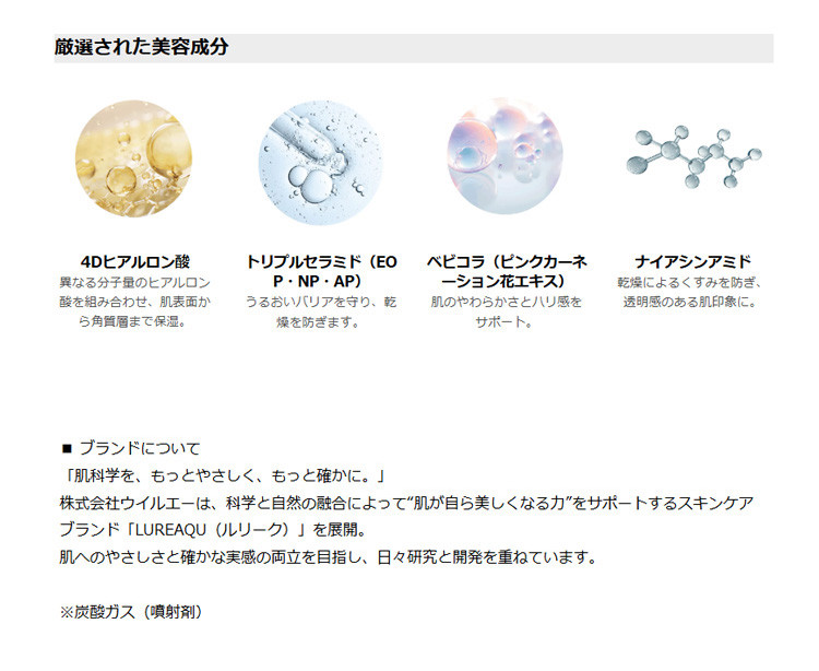 WiLLA（ウイルエー） 正規品 LUREAQU ルリーク ナノスパークリング