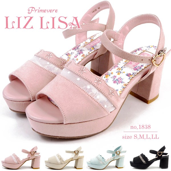 LIZ LISA 2WAYリボンサンダル 厚底 ピンク M LIZ LISA 2WAYリボン