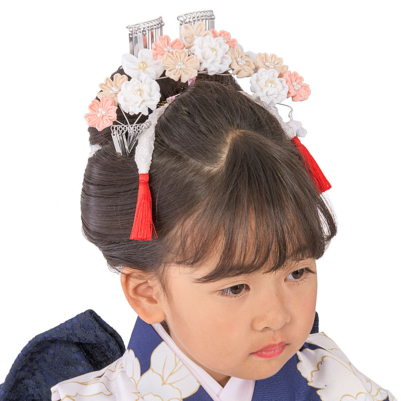 七五三 髪飾り 勝山セット かんざし3点セット ちりめん花 かんざし