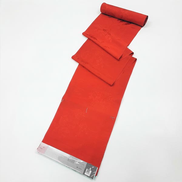 振袖用 正絹 長襦袢 j-005 赤色 朱赤 絹100％ 反物 未仕立て品 送料