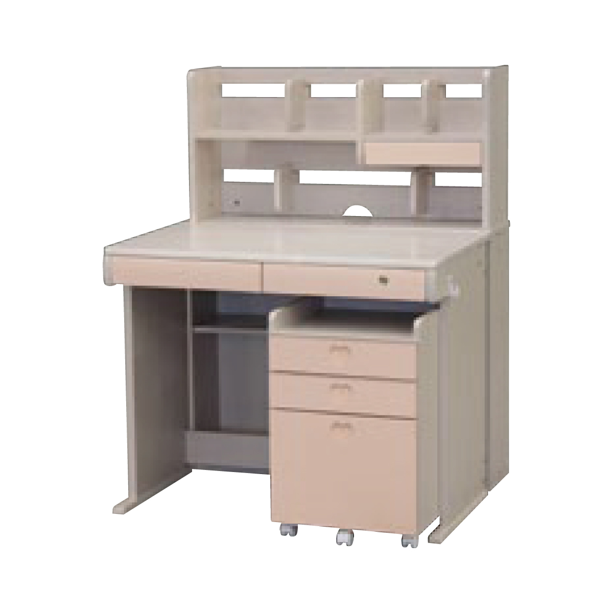 大商産業 学習デスク4点セット 勉強机 学習机 学習デスク 幅95cm 天然