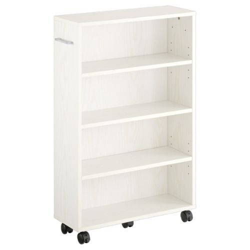 ぼん家具 【完成品】 本棚 キャスター付き コミックラック 薄型 大容量