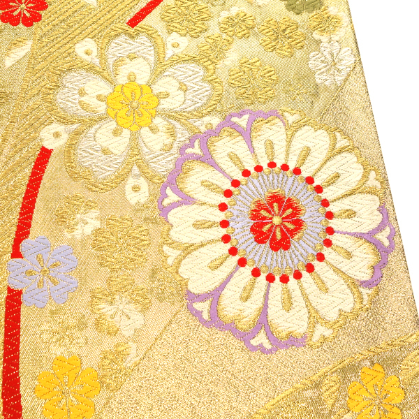 20%OFFセール 廣部商事 振袖用 袋帯 金 ゴールド 仕立て上がり 斜め