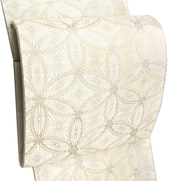 大光 袋帯 フォーマル 仕立て上がり 白 シルバー ベージュ 西陣織 礼装