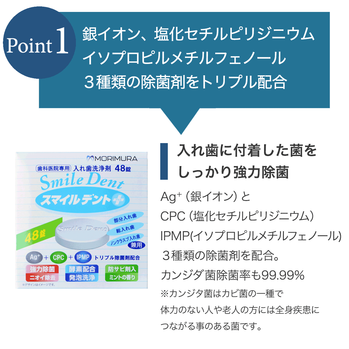 スマイルデント 48錠 入れ歯 洗浄剤 プラス 48錠入×1箱 歯科医院専門
