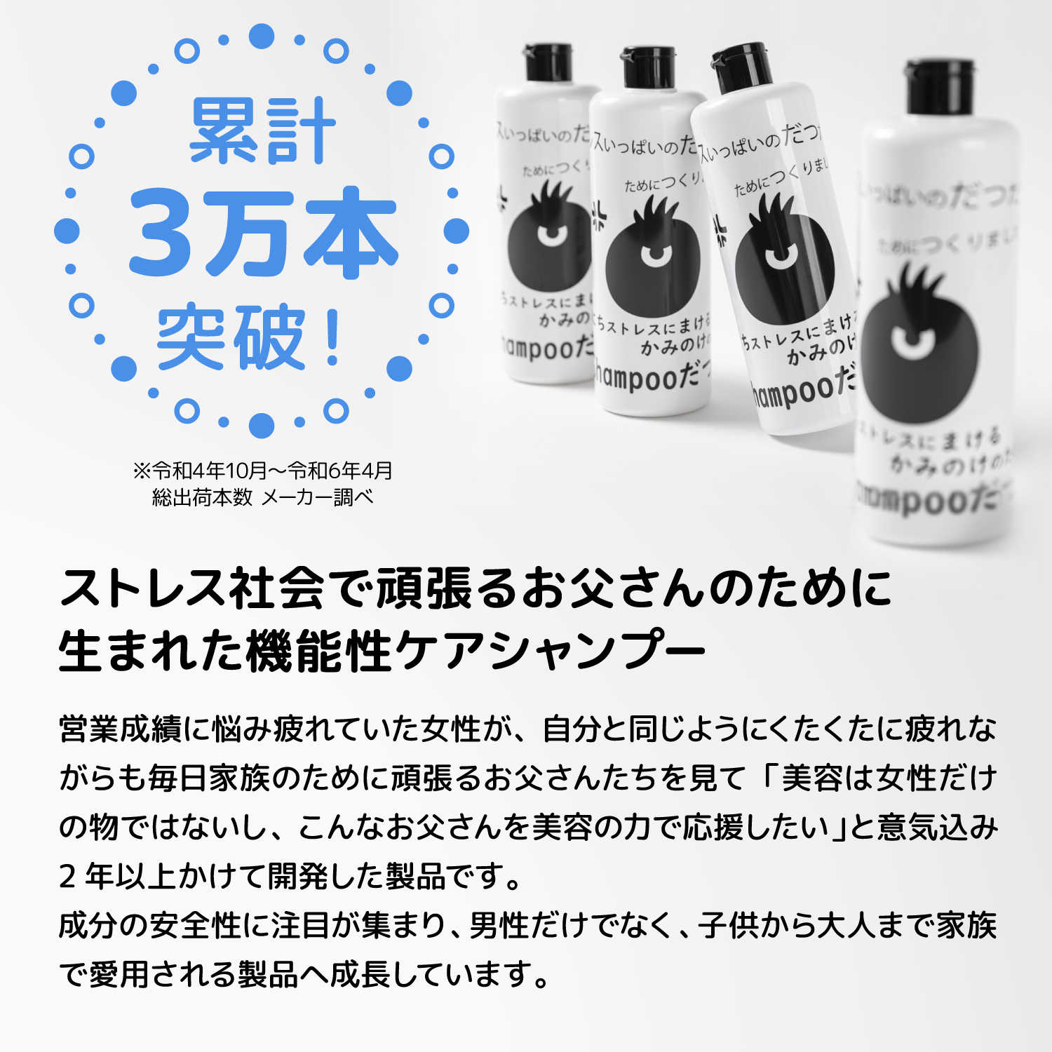 だつだつ シャンプー 500ml ノンシリコンシャンプー 泡立つ 敏感肌