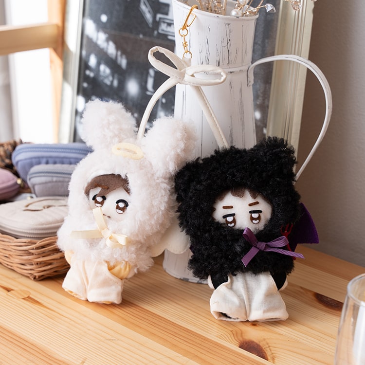 ぬいポーチ ぬい服 ポンチョ 天使 悪魔 ぬいぐるみ 10cm カラビナ 推し