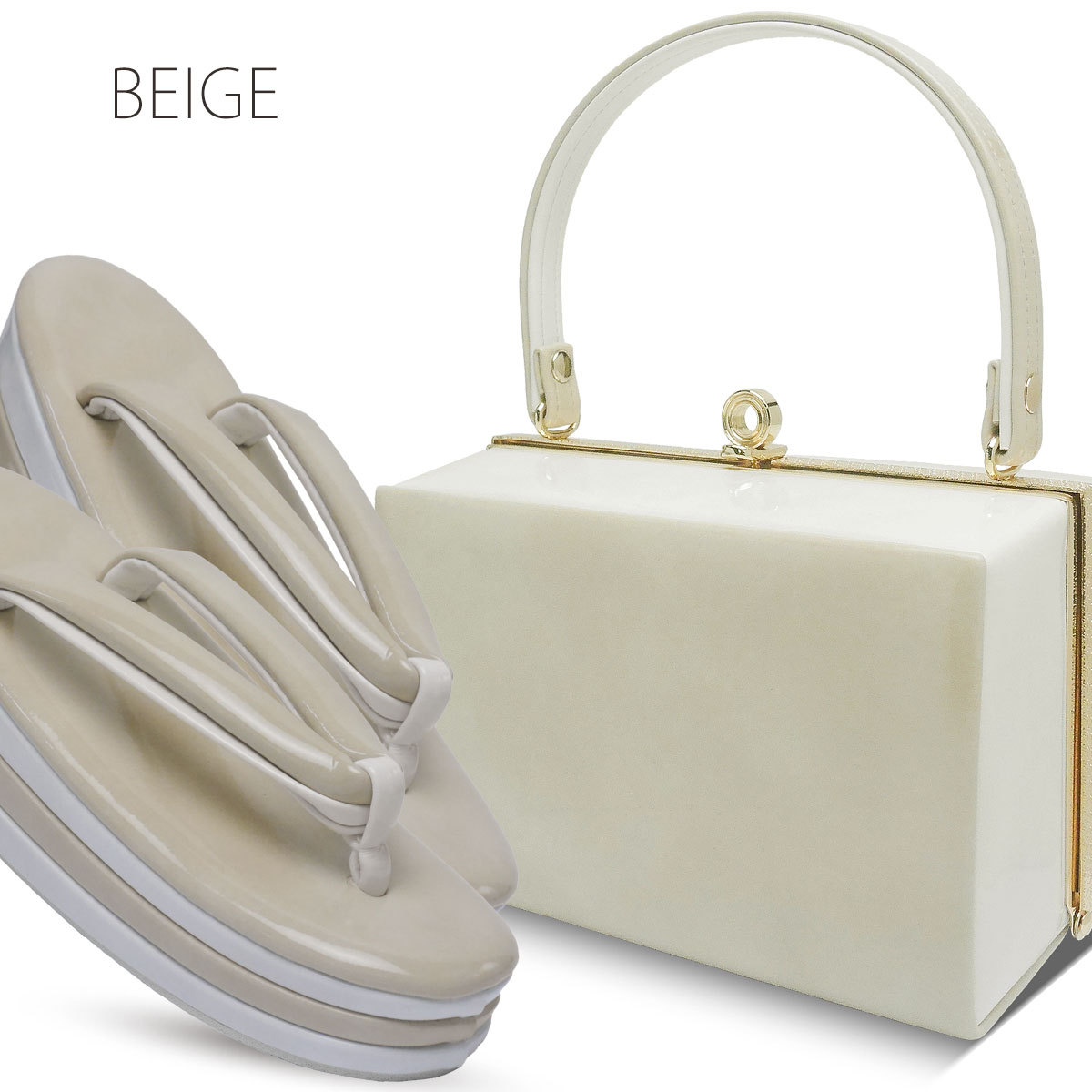 NISHIORI 振袖用 マット 草履 バッグ セット ニュアンスカラー 3枚芯 7