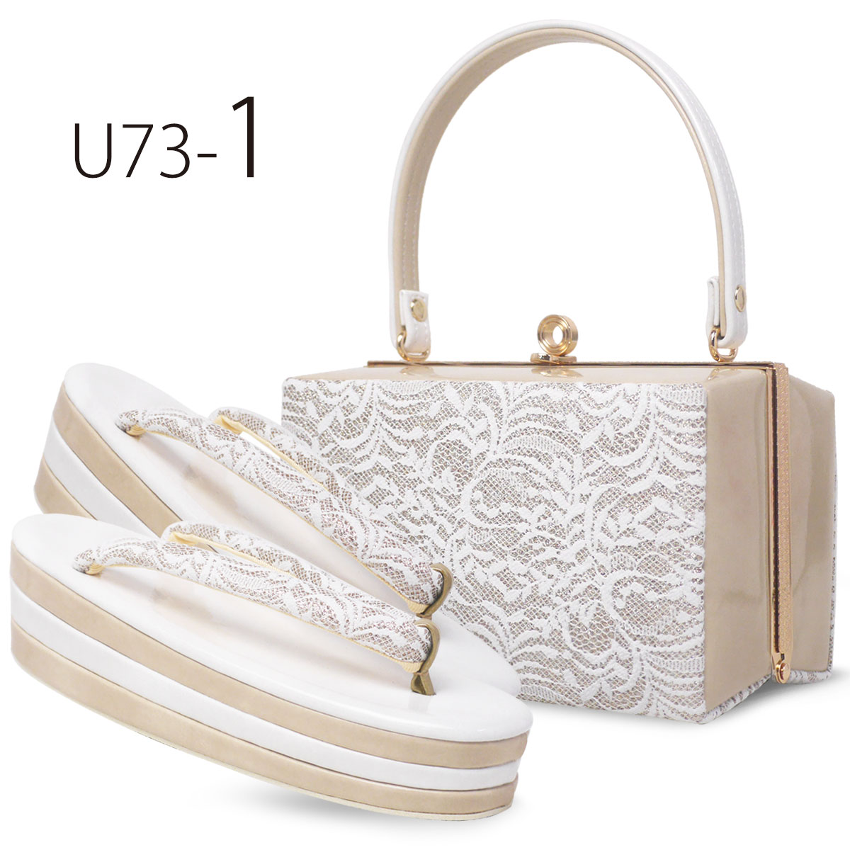 NISHIORI 振袖用 草履 バッグ セット パール生地 グリッター レース 3