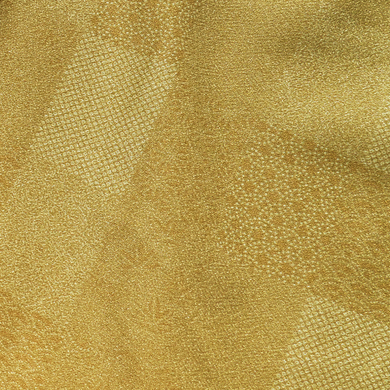 着物 小紋タイル きれどり 格子 からし マスタード 黄色 シンプル