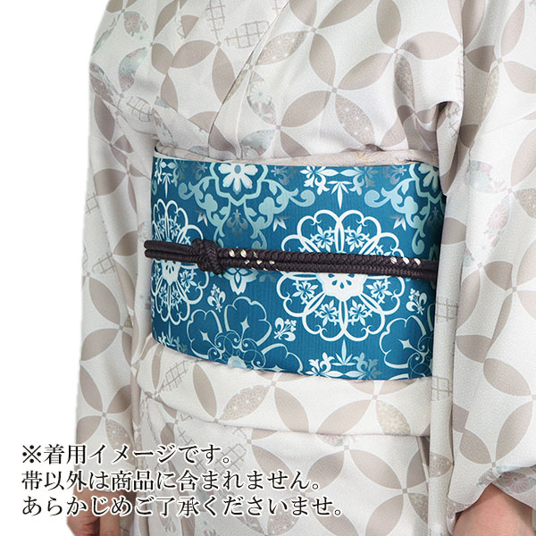 名古屋帯 新品 仕立て上がり オリジナル ブルー オリエンタル柄 華紋