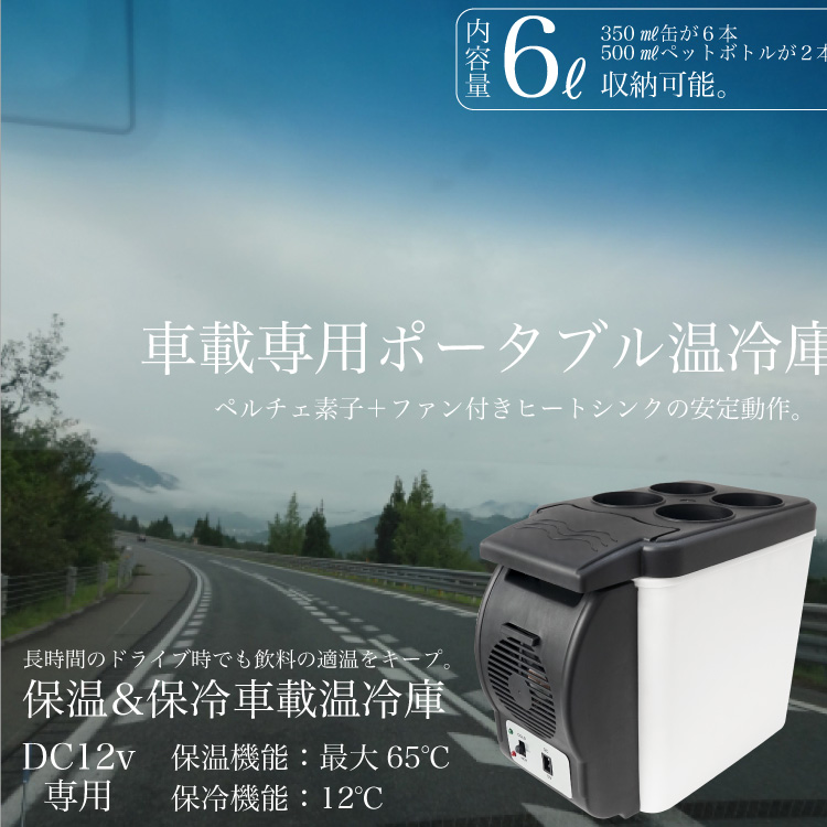 車載 冷蔵庫 保温庫 6L 軽量1.8k 保冷温庫 小型 ポータブル シガー電源