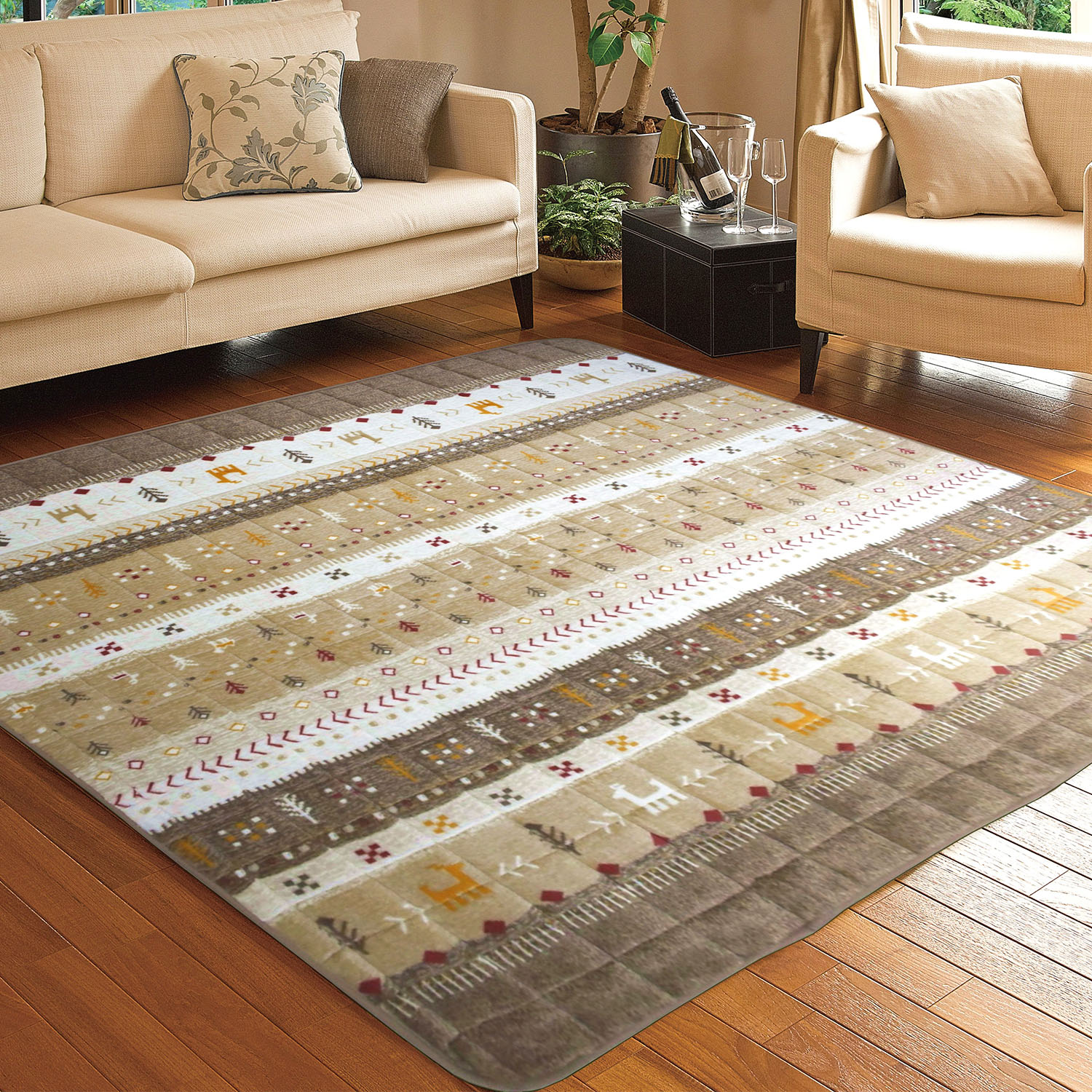 ラグ カーペット 洗える 2畳 180×180 おしゃれ 蓄熱 キルト ラグマット