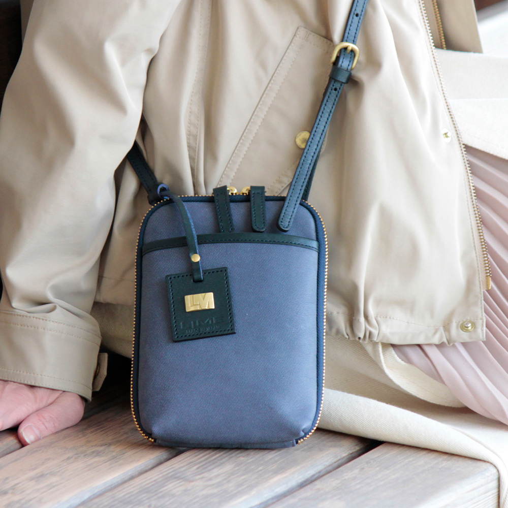 LIME made in japan お財布ショルダー スマホショルダー 本革 スマホ