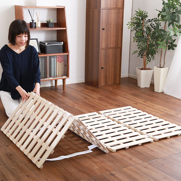 ホームテイスト（HOME taste） すのこベッド シングル 4つ折り式 桐 桐