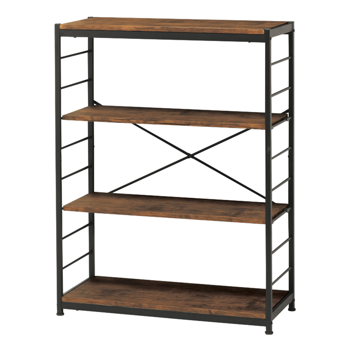 弘益 オープンラック4段 幅84cm ヴィンテージ調 ワイドタイプ