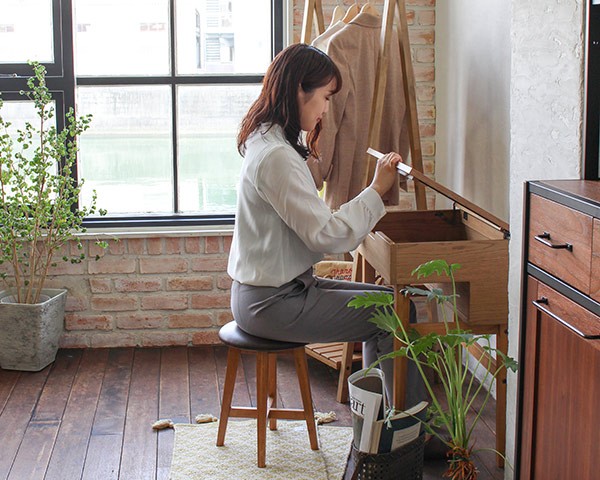 ドレッサー スツール Rasic 化粧台 （ 木製 メイク台 鏡台 コスメ 化粧