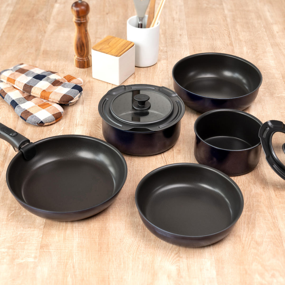 THERMOS（サーモス） 取っ手のとれるフライパン8点セット ガス火専用