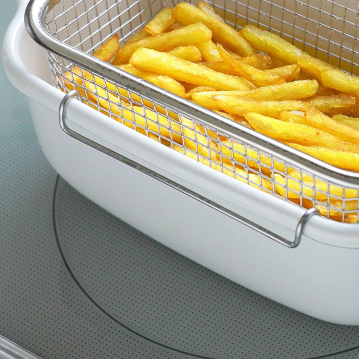 富士ホーロー フライヤーバスケット 角型天ぷら鍋専用 ステンレス製