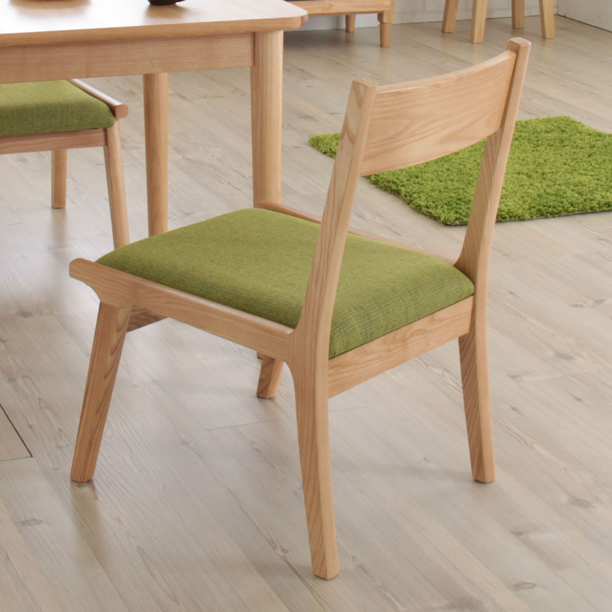 東谷 ダイニングチェア 座面高36cm 木製 グリーン （ 天然木 低い 低め