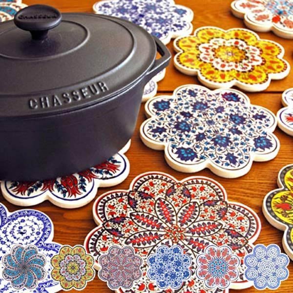 鍋敷 IZNIK イズニック トリベット タイル鍋敷 （ 鍋敷き なべ敷き 鍋