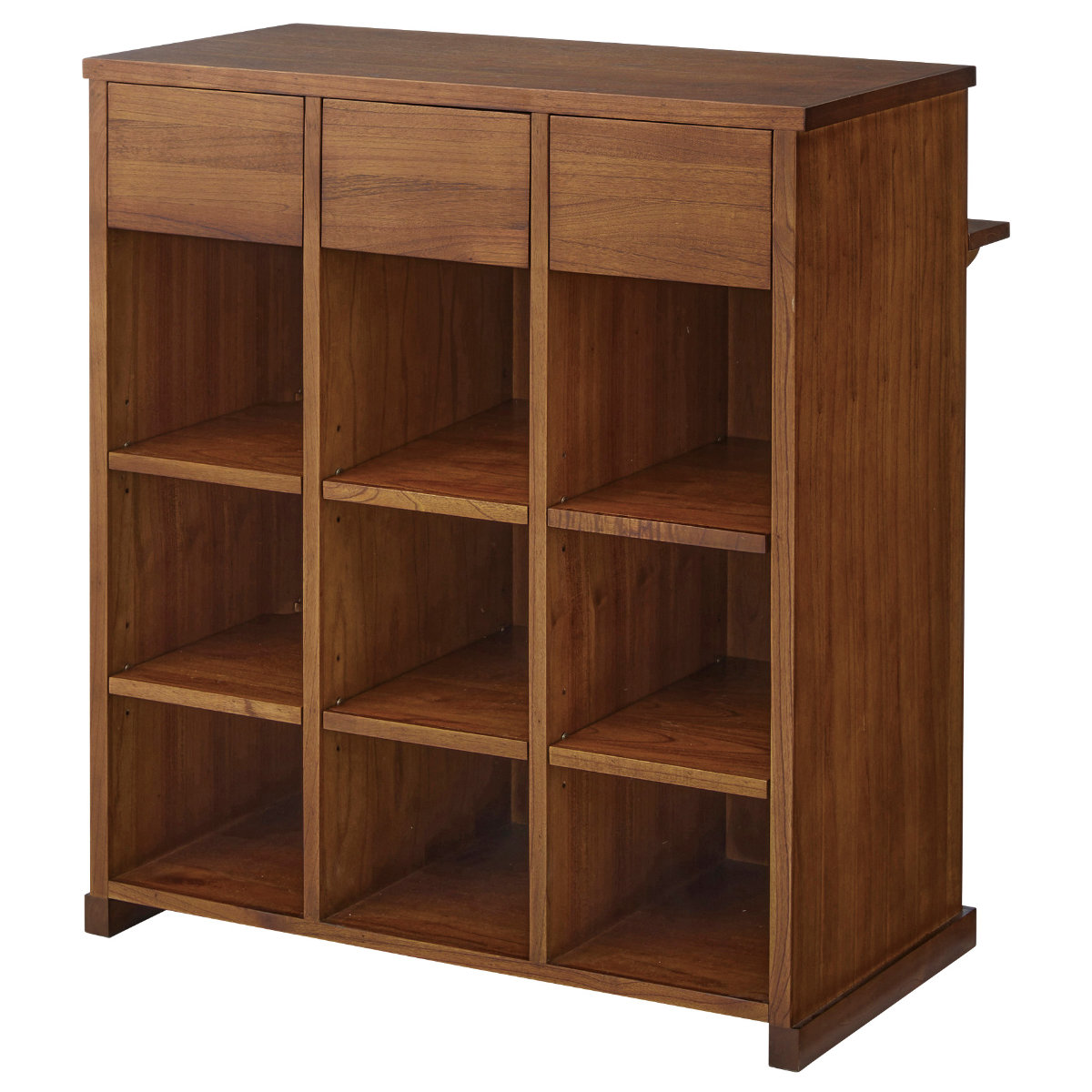 東谷 カウンター 天然木 背面収納 引出し付 幅90cm （ 間仕切り