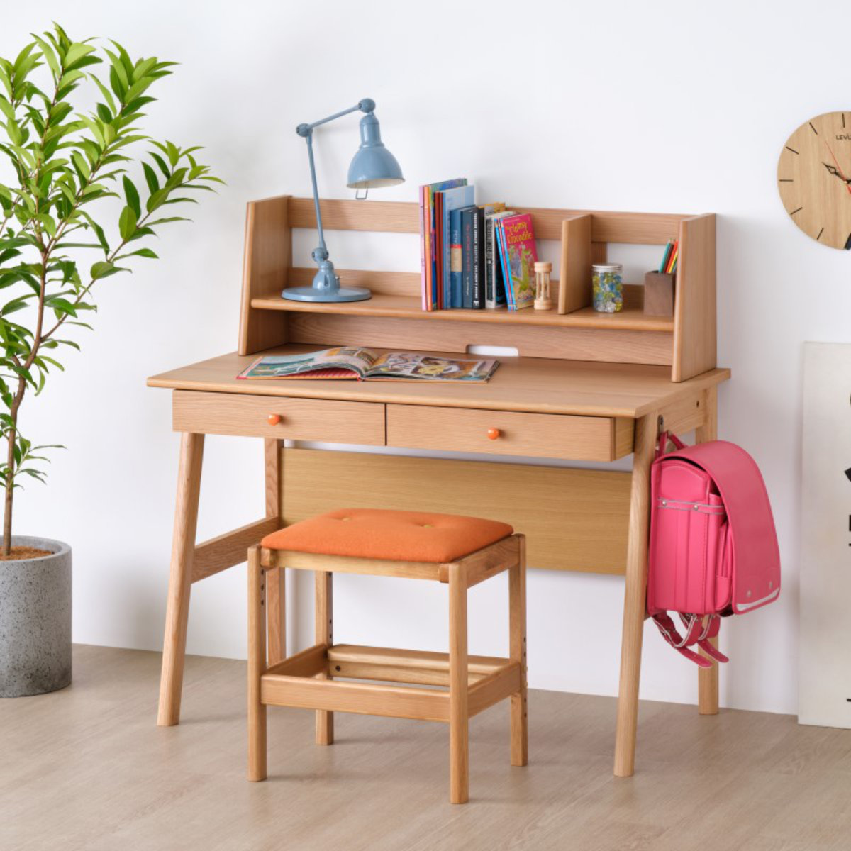 一生紀（ISSEIKI） 学習机 幅105cm シンプル 木製 RESCO （ 学習デスク