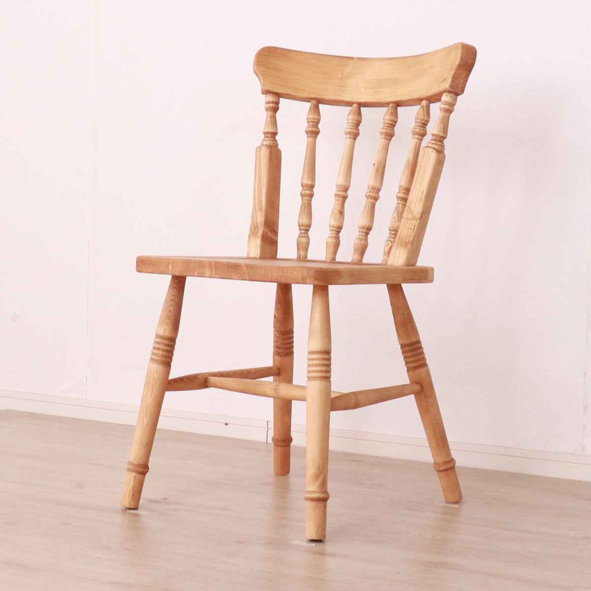 ウィンザーチェア 2脚セット 座面高44cm 天然木 カントリー調