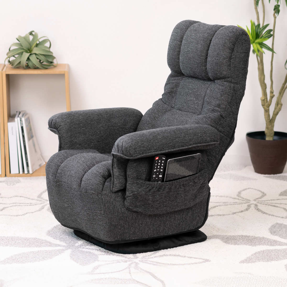 高座椅子 高齢者 回転 リクライニング 折りたたみ ワイド （ 1人掛け