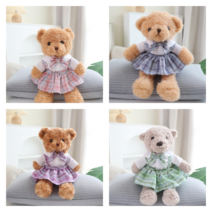 ぬいぐるみ 服 うさぎ 洋服 着せ替え ベアウェアくま衣装 チェック柄