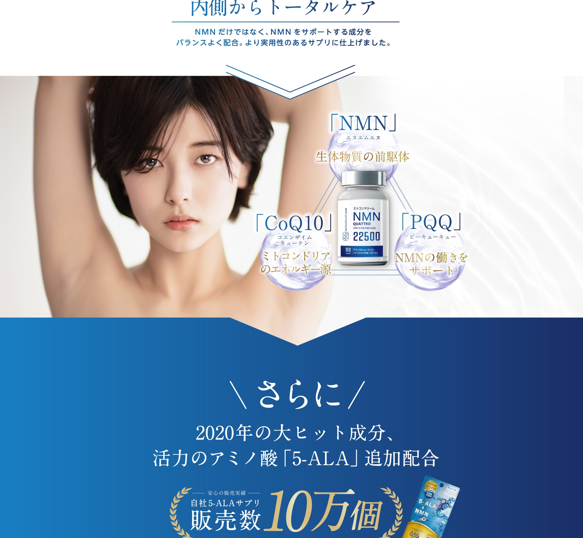 NMN サプリ サプリメント 22,500mg配合 1粒『NMN クワトロ 22500 90粒