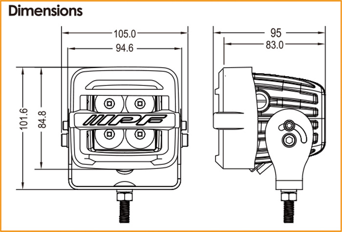 IPF フォグランプ 2インチ LED ドライビングフォグランプ S-632 角