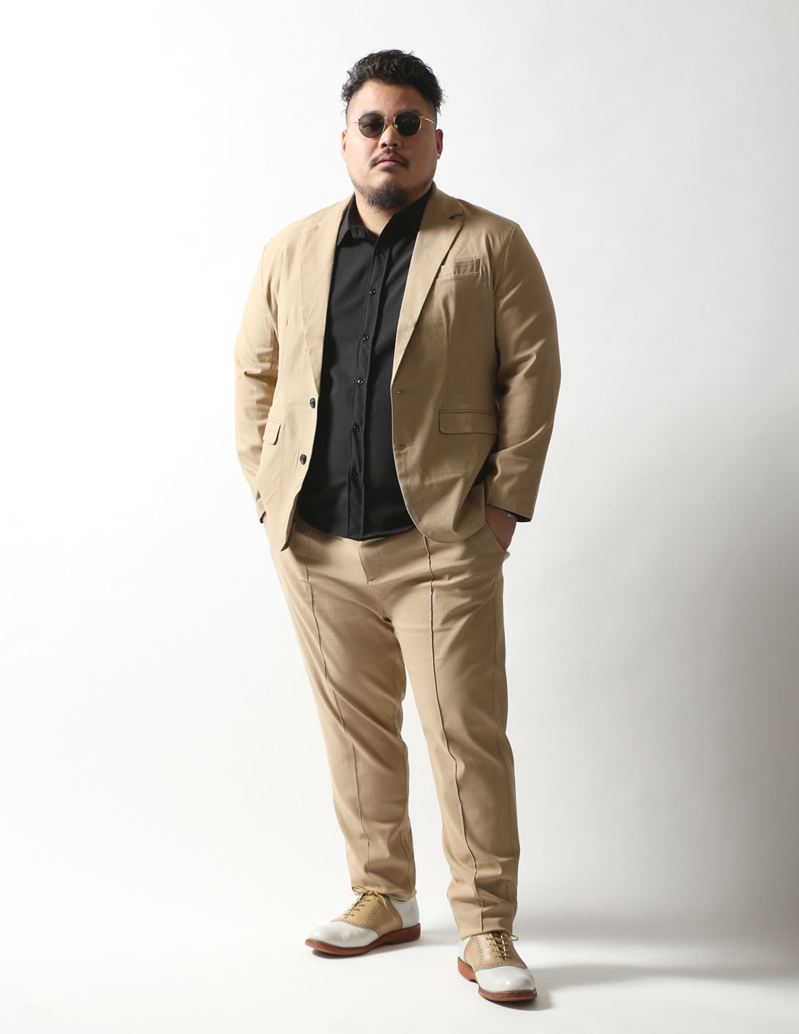 大きいサイズ 極鯨 セットアップ 上下セット メンズ ストレッチ 2L 3L