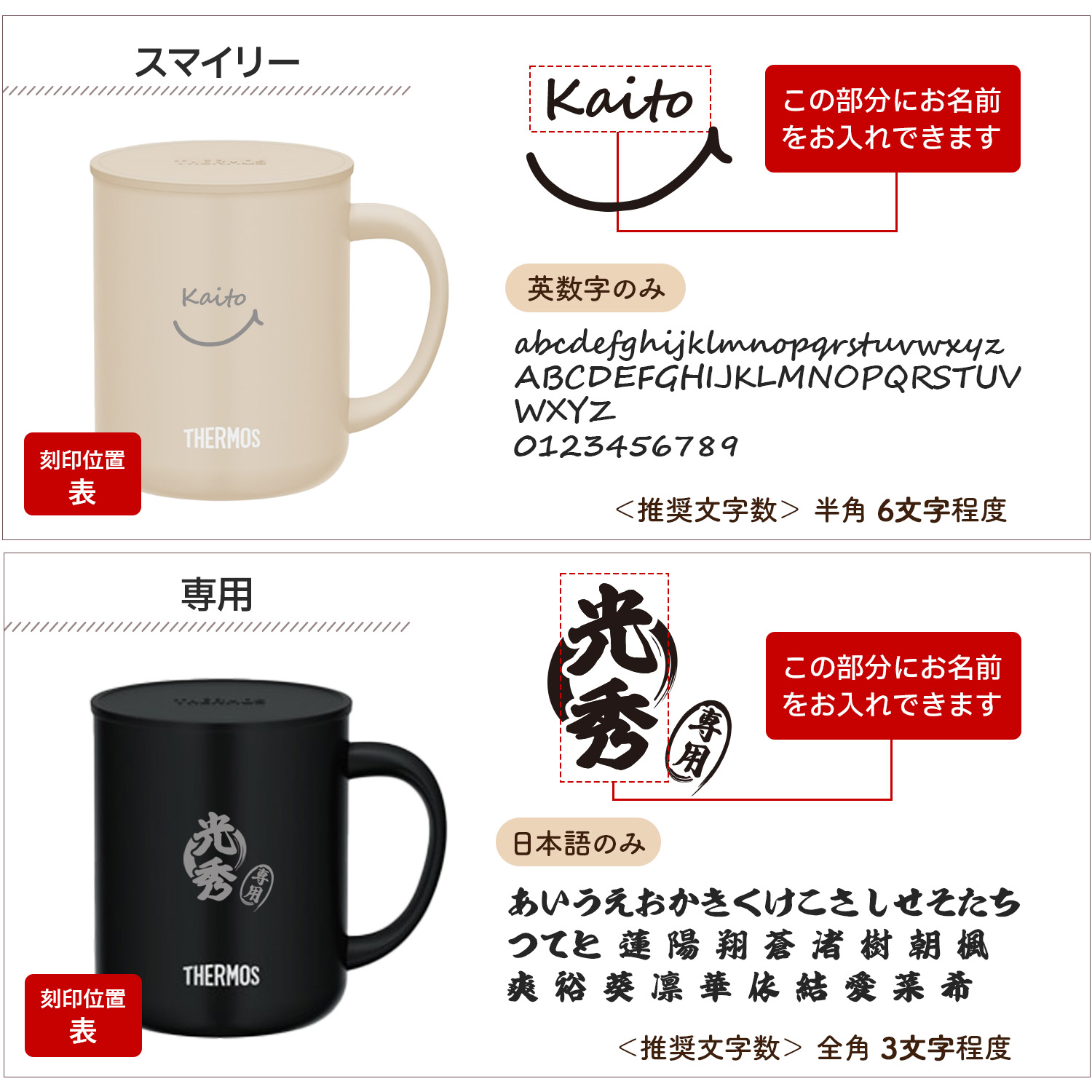 THERMOS（サーモス） マグカップ 450ml 名入れ 蓋付き ステンレス