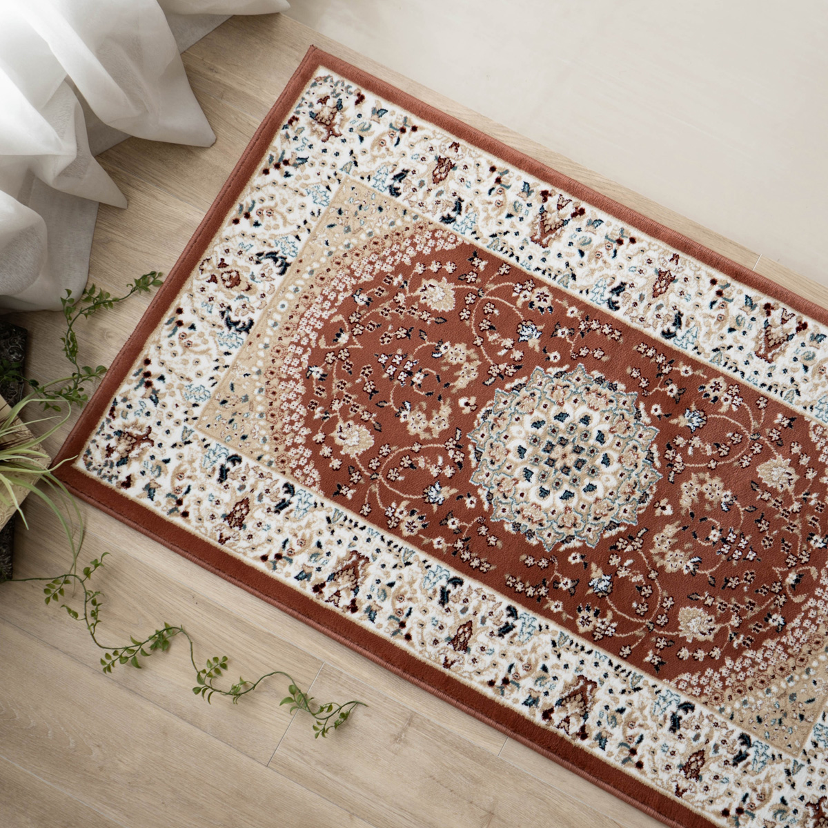 サヤンサヤン 玄関マット 高級 ペルシャ絨毯 柄 高密度36万ノット70