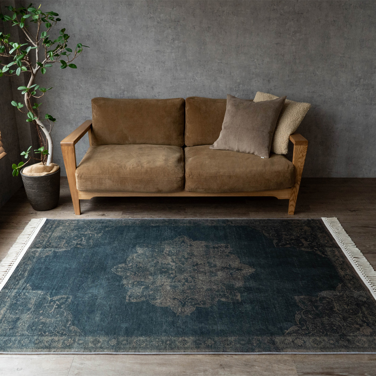 サヤンサヤン ラグ 洗える 約 3畳 ラグマット 190×240 パキスタン 絨毯