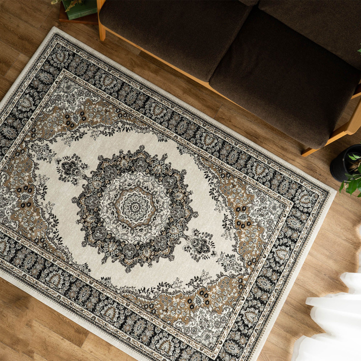 サヤンサヤン おしゃれ 高密度 75万ノット ペルシャ絨毯 風 200×200 約