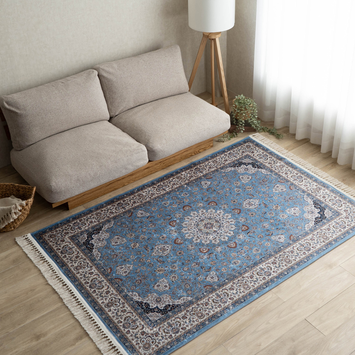 サヤンサヤン ラグ 洗える ペルシャ 絨毯 柄 約 3畳 ラグマット