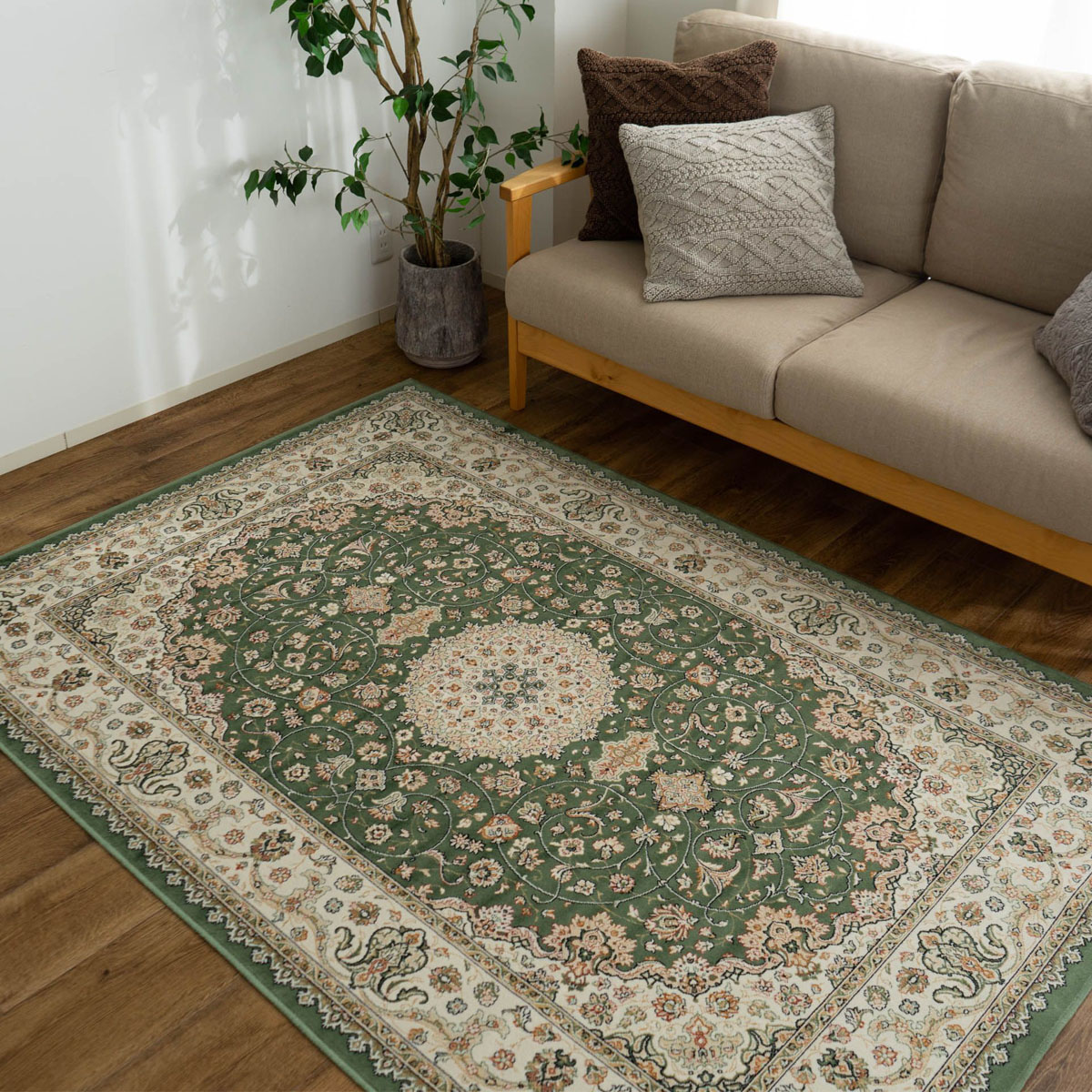 サヤンサヤン シルクの風合い！ ラグ カーペット 6畳 用 230×330