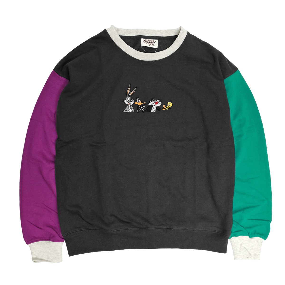 ルーニー・テューンズ スウェット LOONEY TUNES イラスト 刺繍 クルー
